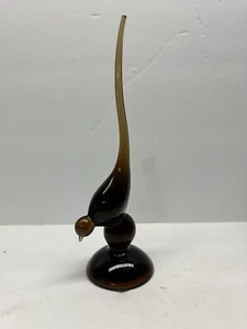 Viking Glass Epic Long Tail Bird 9.5” #1311 Root Beer Nutmeg Brown - Picture 1 of 7