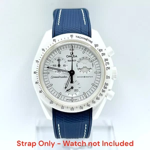 Correa de reloj azul blanco para Omega Swatch MoonSwatch Mission to Moonphase Snoopy - Imagen 1 de 7