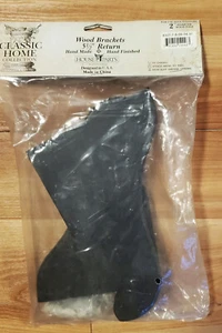 Pair of House Parts Drapery Rod Wood Pole Support Brackets 2" Pole 5.5" Return - Picture 1 of 5