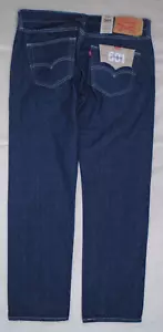 Levis 501 Original Shrink To Fit Button Fly Jeans Rigid Blue Black New 34x30 - Picture 1 of 14
