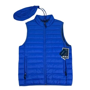 Club Room Mens Quilted Packable Puffer Vest Jacket Blue S - Picture 1 of 6
