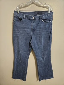 J.Jill Denim Blue Jeans Kick-Flare Ankle Stretch Raw Hem Size 16 - Picture 1 of 10