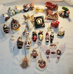 Lot of 28 Variety Vintage Christmas Ornaments Santa Angel Kathy Orr Mercury - Picture 1 of 12