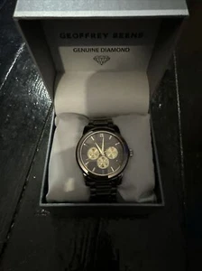 Geoffrey Beene Black Diamond Watch Men Gun Metal MeshBand    !Needs A Battery! - Picture 1 of 2