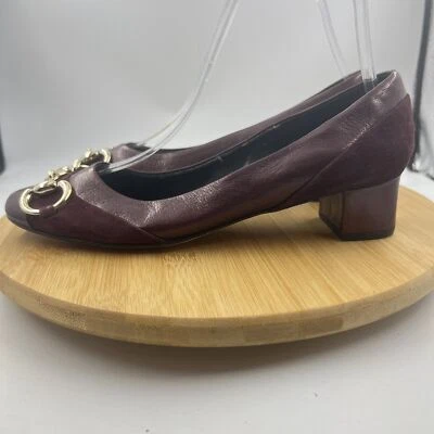 Zapatos de salón Vaneli para mujer de cuero Cicero talla 7N borgoña granate acento de trozos de caballo Foto 1 de 4