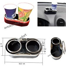 Double Drink Cup Bottle Coffee Tea Holder Universal With Stickers For Car Van