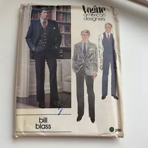 Vogue 2585 American Designer Bill Blass Men’s Suits Size 42 Sewing Pattern Uncut - Picture 1 of 4