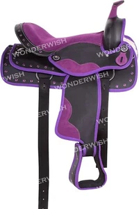 Purple Western Cordura Trail Synthetic Barrel Horse Saddle Size 10" - 18" - Picture 1 of 6