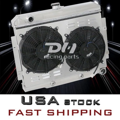 Radiador 3 filas + cubierta + ventilador adecuado 71-83 Jeep CJ5/71-75 Jeep CJ6 3,8 L 4,2 L #1919 Foto 1 de 4