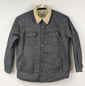 Dickies Jacke Herren XXL schwarz weiß geometrisch Sherpa gefüttert Druckknopf schwere Taschen - Bild 1 von 9