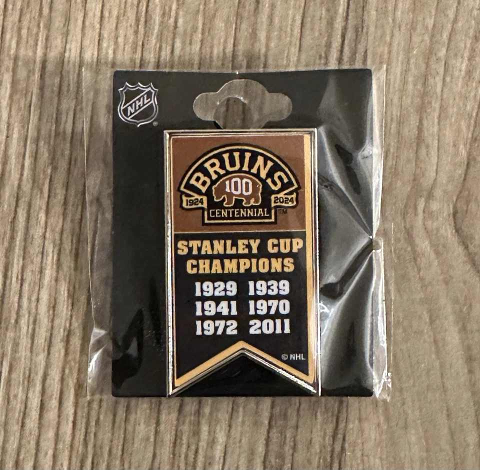 Boston Bruins Collector Pin Stanley Cup Champions Banner Officially Licensed - Image 1 of 4