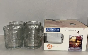 4 Anchor Hocking Tartan Manchester 10.5oz Low Ball Juice OTR Glasses - Picture 1 of 7