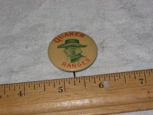 Vintage Quaker Ranges Celluloid Pinback Button 1.25" Scarce Ehrman Mfg Backpaper - Picture 1 of 1