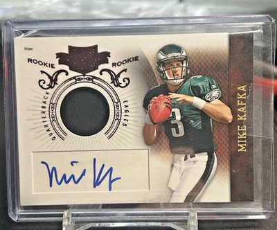 2010 PANINI PLATES & PATCHES MIKE KAFKA RC PATCH PRIME AUTO #225 ROOKIE /699 - Image 1 of 2