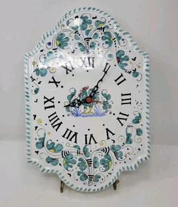 Reloj de Pared Vintage Cottura Italiano Cerámica Mari Deruta Firmado Pintado a Mano Funciona - Imagen 1 de 14