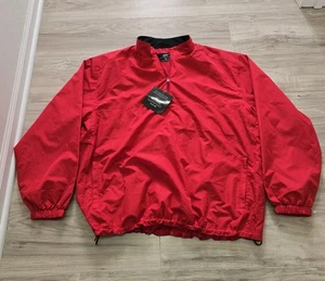 UltraClub Adult 1/4 Zip Pullover Jacket Wind Water Resistant XL Red NWT - Picture 1 of 9
