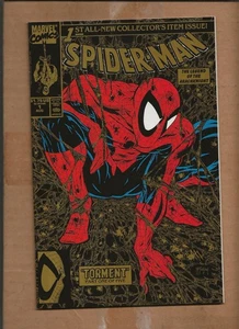 SPIDER-MAN #1 TODD MCFARLANE BLACK GOLD 2ND PRINTING MARVEL - Picture 1 of 2