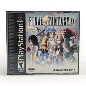 Final Fantasy 9 IX PS1 Playstation 1 completo 4 dischi 1 manuale CIB etichetta nera - Foto 1 di 11