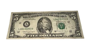 1988 $5 Dollar Bill Federal Reserve L60132253D Circulated San Francisco Cali - Picture 1 of 12