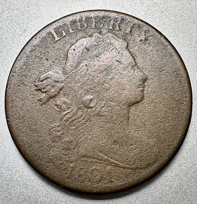 1801  DRAPED BUST LARGE CENT    FINE DETAILS   #9941 - Image 1 of 2