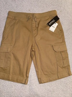 Buffalo David Bitton Dark Khaki Cargo Shorts Elastic Waste Boys Large New wTags - Image 1 of 4