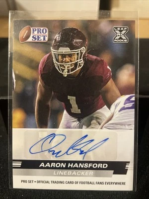 2022 Leaf Pro Set Draft #PSA-AH1 - Aaron Hansford Autograph - Image 1 of 2