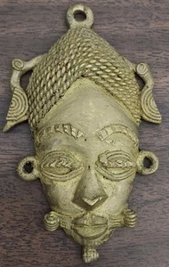 Large Vintage Baule West African Mask Pendant 4.5 Inches - Picture 1 of 8