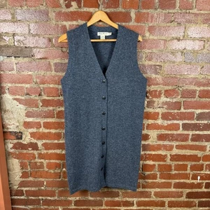 Vestido vintage Eddie Bauer para mujer grande gris lana botón delantero sin mangas años 90 - Imagen 1 de 4