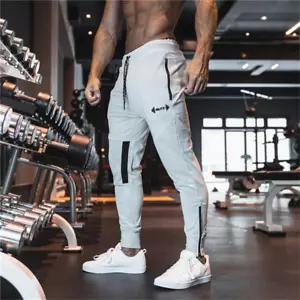 2023 Newest Men Sweatpants Gyms Fitness Sports Pants Bodybuilding Joggers Workou - Picture 1 of 14