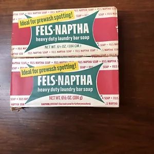 2 Vintage Fels-Naptha Laundry Bar & Stain Remover - Picture 1 of 6