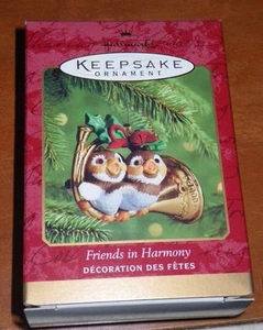 Hallmark Keepsake Ornament Friends in Harmony Christmas 2000 Bird Horn - Picture 1 of 4