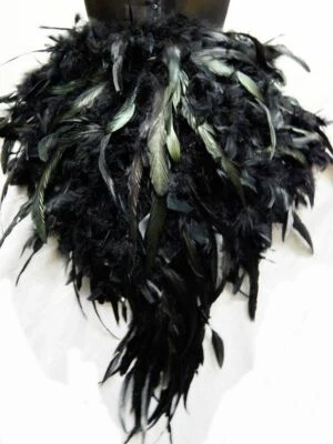 Disfraz Fantail Pluma Gótica Negra Carnaval Hecho a Medida 4 U Foto 1 de 2