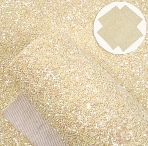 Rollo de imitación de cuero súper grueso beige amarillo brillo 12" x 55" rollo completo 1106771 - Imagen 1 de 1