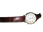 Wavewright wristwatch - classic light brown leather strap - ticker not working