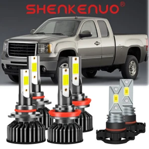 For GMC Sierra 2500 HD 2007-2014 LED Headlight Bulbs+Fog Light 9005+H11+5202 - Picture 1 of 18