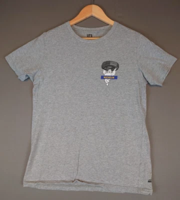Uniqlo x Michelin Man Tires Short Sleeve 100% Cotton T Shirt Gray Kids Size 13 - Image 1 of 4