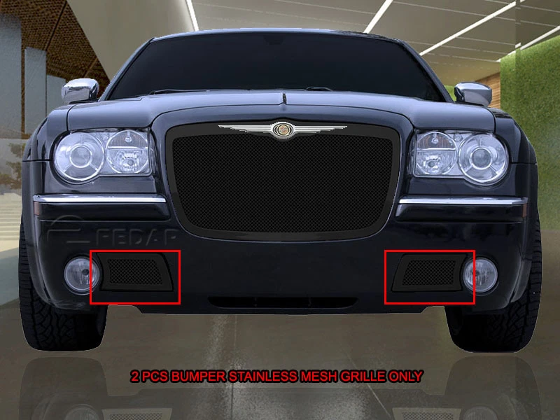05-10 Chrysler 300/300C черный из нержавеющей стали сетки решетка бампер вставить Fedar - Изображение 1 из 4