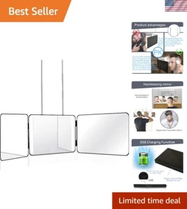 Espejo de tocador LED de 360 grados para cortes de pelo y maquillaje - Apto para viajar - Imagen 1 de 8