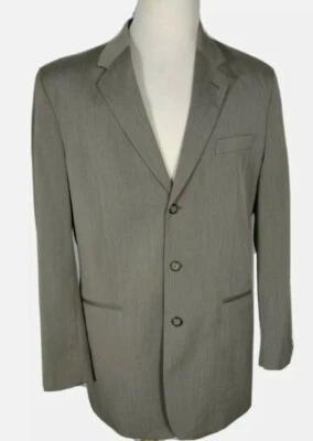 claiborne Mens Sz 42L Biege  Striped Poly Blend Sport Coat S6 - Image 1 of 4