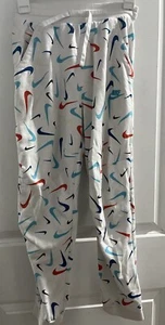NIKE Sportswear Club Joggers Boys L White French Terry Printed Colorful Swoosh - Picture 1 of 4