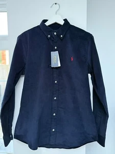 Polo Ralph Lauren Cordhemd dunkelblau Button Down Slim Fit Stretch Small - Bild 1 von 16