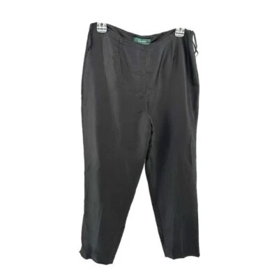 Lauren Ralph Lauren | 10 女式黑色 100% 真丝黑色裤子 — 第 1/4 张图片