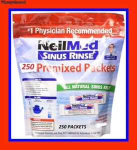NeilMed Sinus Rinse Allergy-250 PACKETS- SUMMER ALLERGY SALE-Just arrived