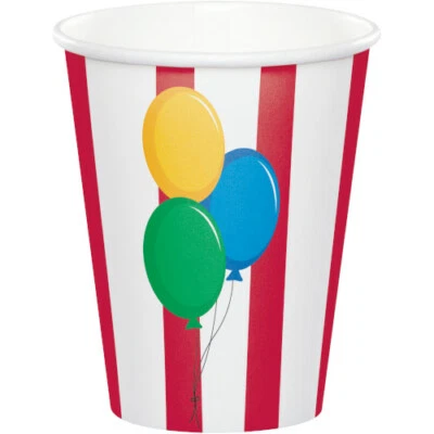 Circus Cups Party Paper Cups Birthday Party Elephant Lion Seal Supplies 8ct - Image 1 of 3