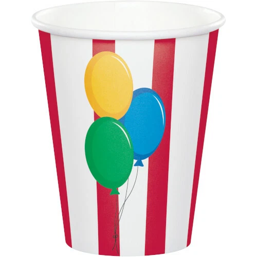 Circus Cups Party Paper Cups Birthday Party Elephant Lion Seal Supplies 8ct - Image 1 of 3
