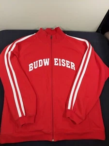 Budweiser Full Zip Trainingsjacke Herren XL rot Spell Out Sweatshirt  - Bild 1 von 10