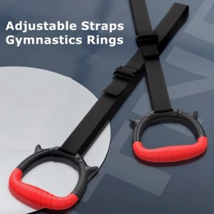 Adjustable Straps Buckles Gymnastics Rings Pull Up Exercise Rings Workouts - Picture 1 of 12