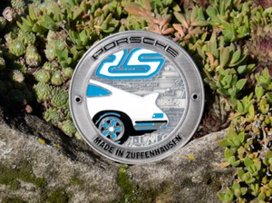 VINTAGE AUTOMOBILE CAR.BADGE # PORSCHE 911 C ARRERA RS 2.7 MADE IN ZUFFENHAUSEN - Bild 1 von 2