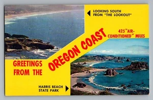 Postal de Saludos desde Oregon o Coast Lookout Harris Beach State Park años 50 - Imagen 1 de 2