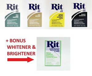 RIT Powder Dye BONUS All Purpose Concentrated Fabric Dye & Brightener FREE SHIP